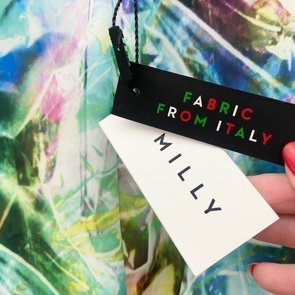 NWT Milly Blouson Celophane Multicolor Green Tank‎ Sleeveless Mini Dress - Picture 7 of 11